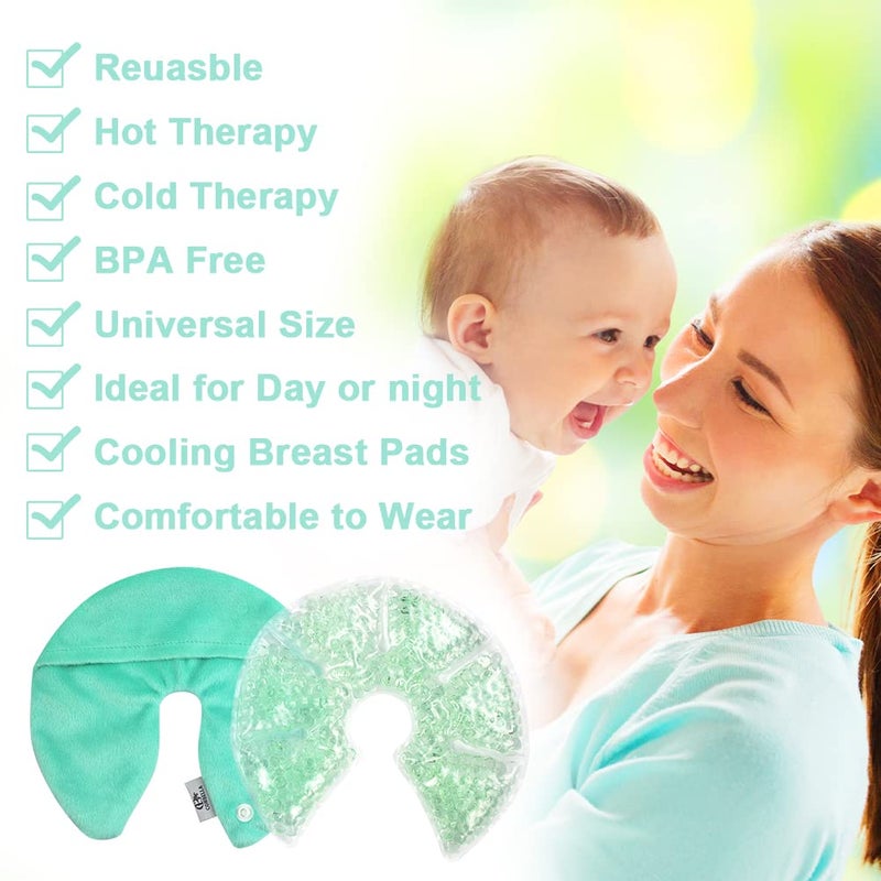 CONBELLA Hot Cold Gel Bead Breast Therapy Pack,Breast Ice Packs for Breastfeeding,Relief for Breastfeeding,Nursing Pain, Mastitis,Engorgement,Plugged Ducts, Boost Milk Let-Down & Production (#8 Blue) - Image 2